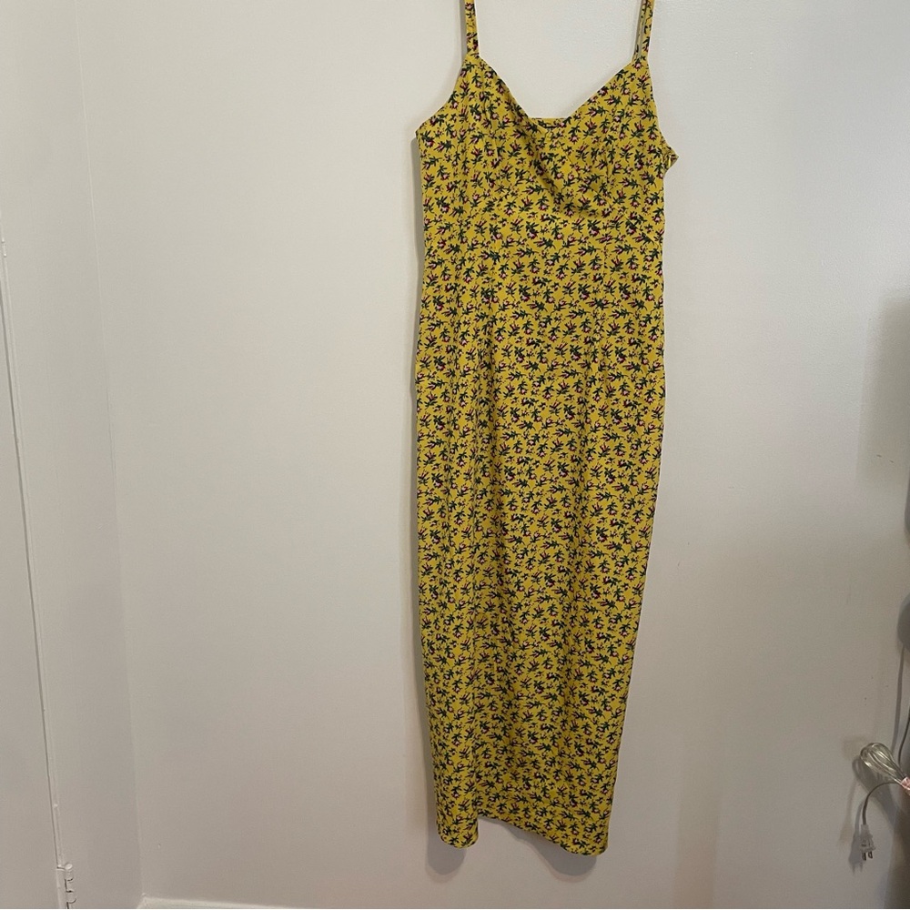 Fashion Union Yellow Maxi Slip Dress with Spaghetti Straps